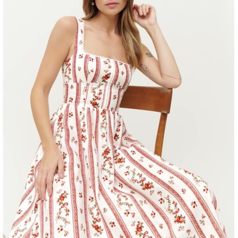 Reformation Tagliatelle Linen Dress - Vienna